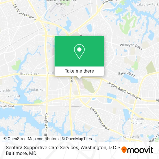 Sentara Supportive Care Services map
