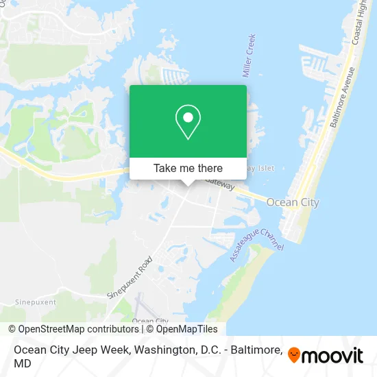 Ocean City Jeep Week map