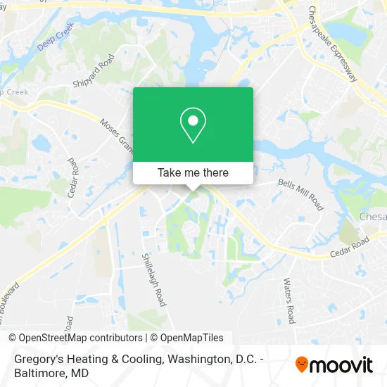 Gregory's Heating & Cooling map