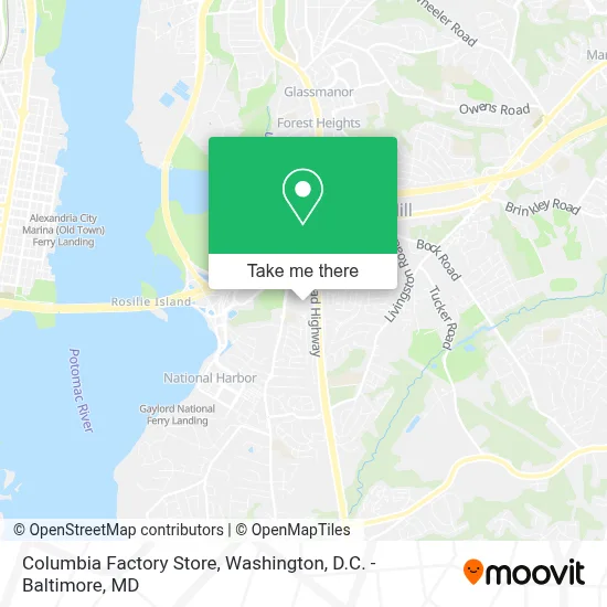 Columbia Factory Store map