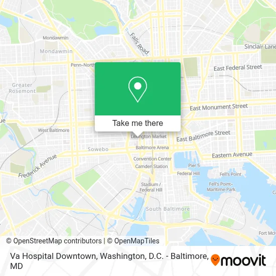 Va Hospital  Downtown map