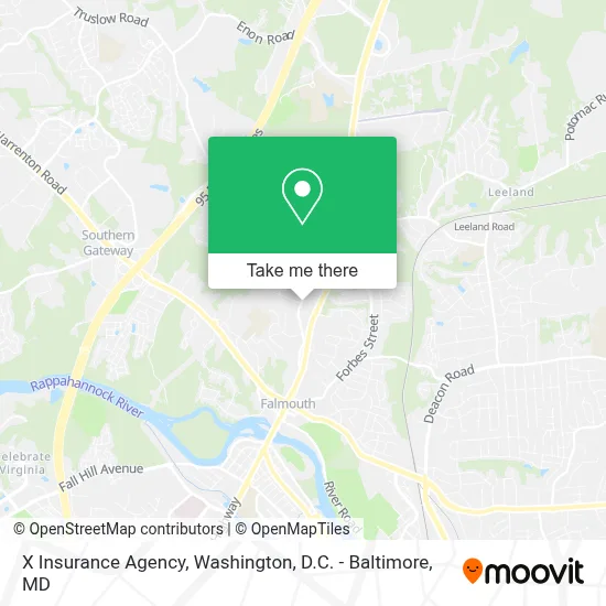 X Insurance Agency map