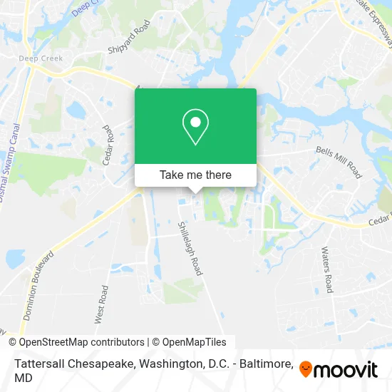 Tattersall Chesapeake map