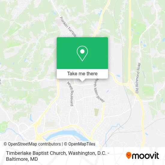 Timberlake Baptist Church map