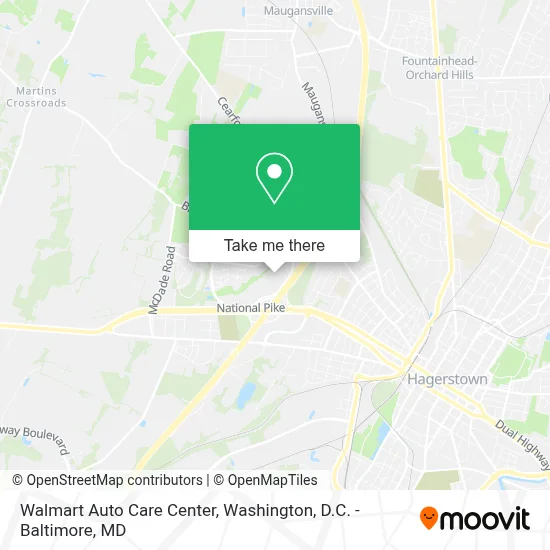 Walmart Auto Care Center map