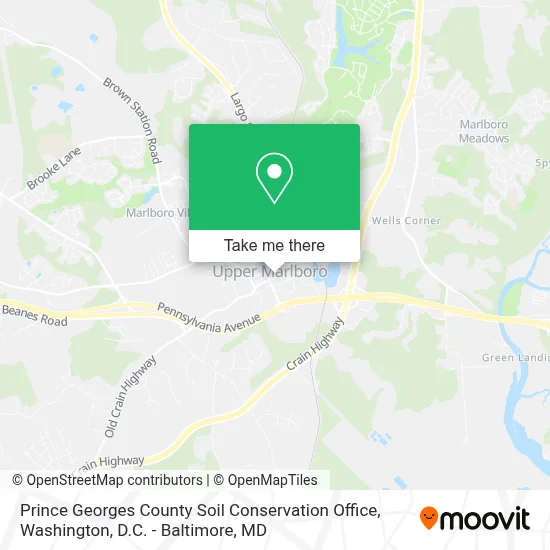 Prince Georges County Soil Conservation Office map