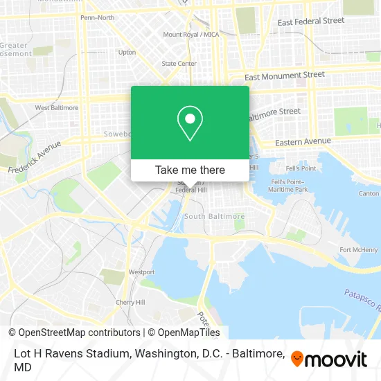 Lot H Ravens Stadium map