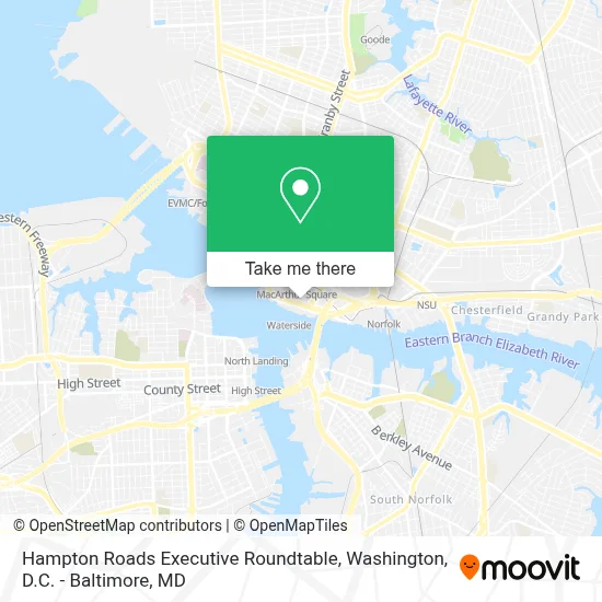 Hampton Roads Executive Roundtable map