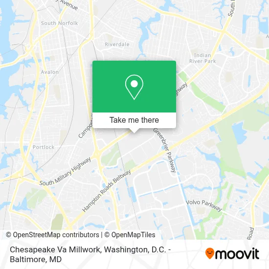 Chesapeake Va Millwork map