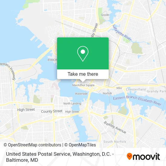 United States Postal Service map