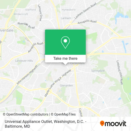 Universal Appliance Outlet map