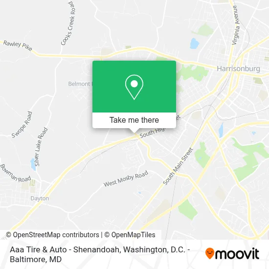 Aaa Tire & Auto - Shenandoah map