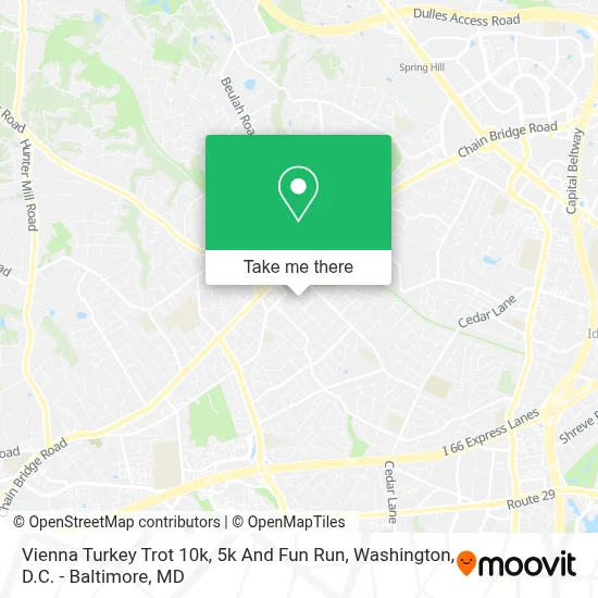 Vienna Turkey Trot 10k, 5k And Fun Run map