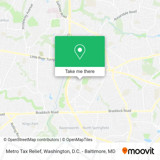 Metro Tax Relief map