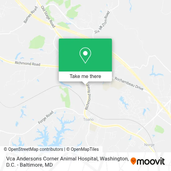 Vca Andersons Corner Animal Hospital map