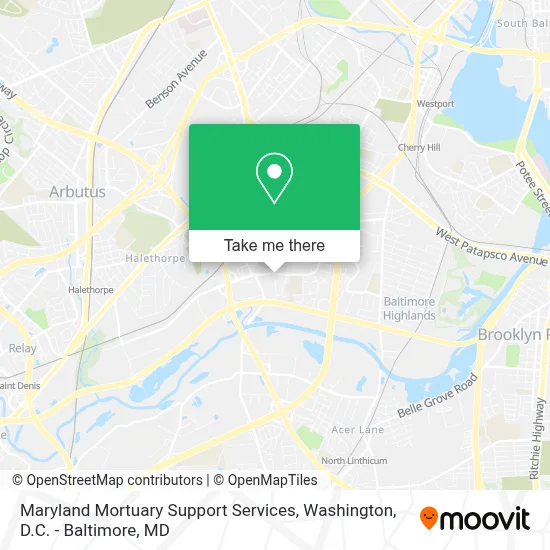 Maryland Mortuary Support Services map