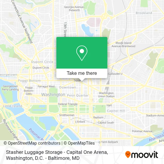 Stasher Luggage Storage - Capital One Arena map