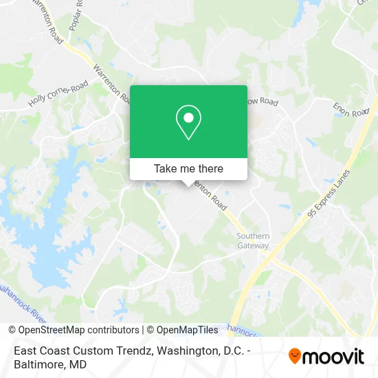 East Coast Custom Trendz map