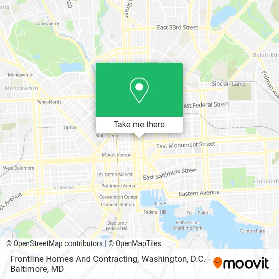 Frontline Homes And Contracting map