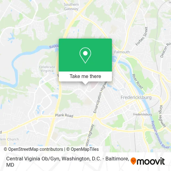 Central Viginia Ob/Gyn map