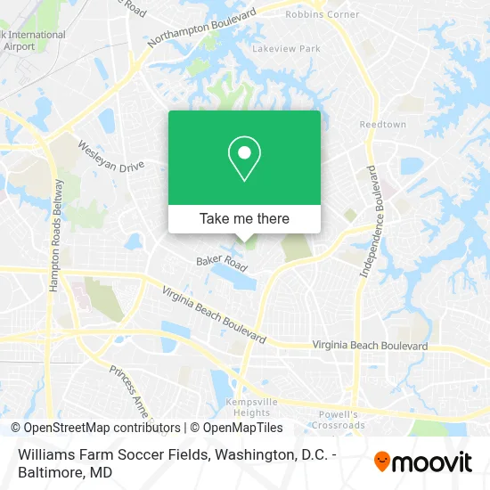 Williams Farm Soccer Fields map