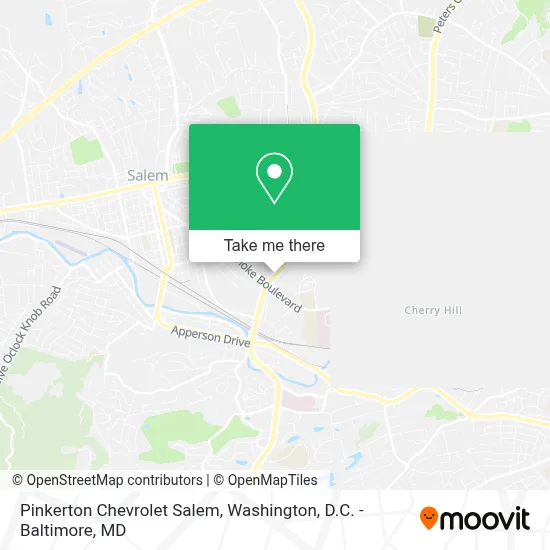 Pinkerton Chevrolet Salem map
