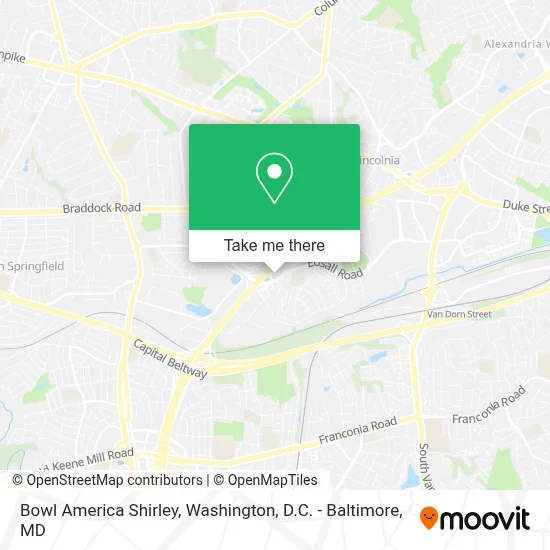 Bowl America Shirley map