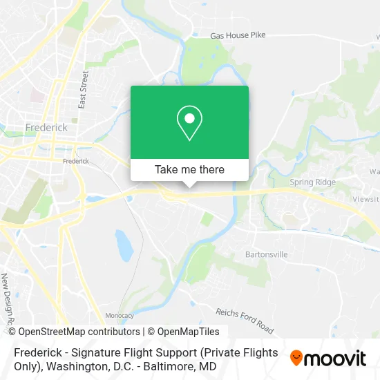 Frederick - Signature Flight Support (Private Flights Only) map
