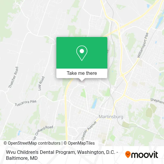 Wvu Children's Dental Program map