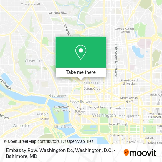 Embassy Row. Washington Dc map
