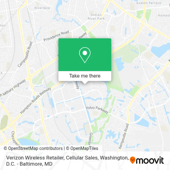 Verizon Wireless Retailer, Cellular Sales map