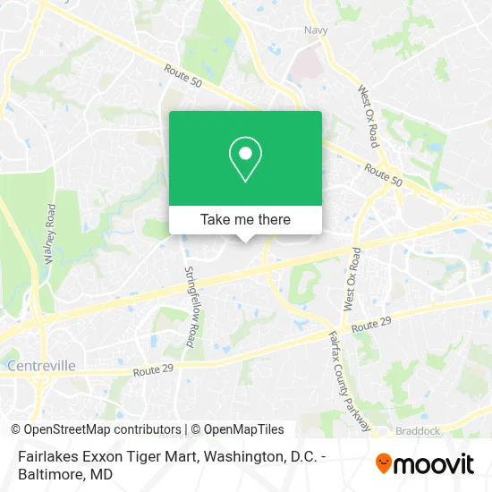 Fairlakes Exxon Tiger Mart map