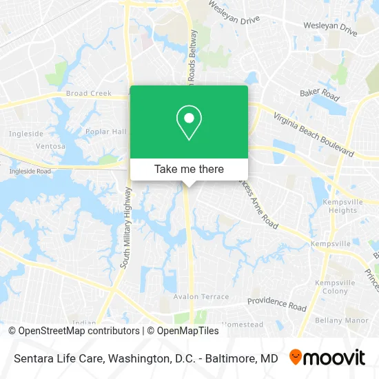 Sentara Life Care map