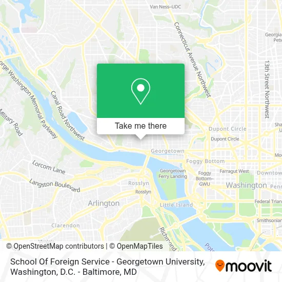 School Of Foreign Service - Georgetown University map