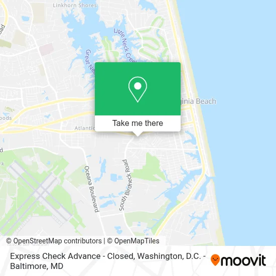 Express Check Advance - Closed map