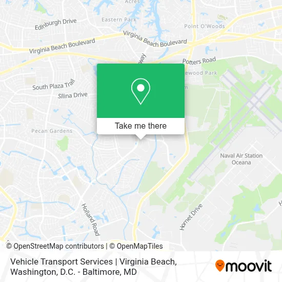 Vehicle Transport Services | Virginia Beach map