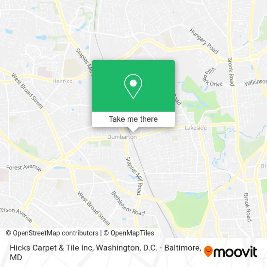 Hicks Carpet & Tile Inc map