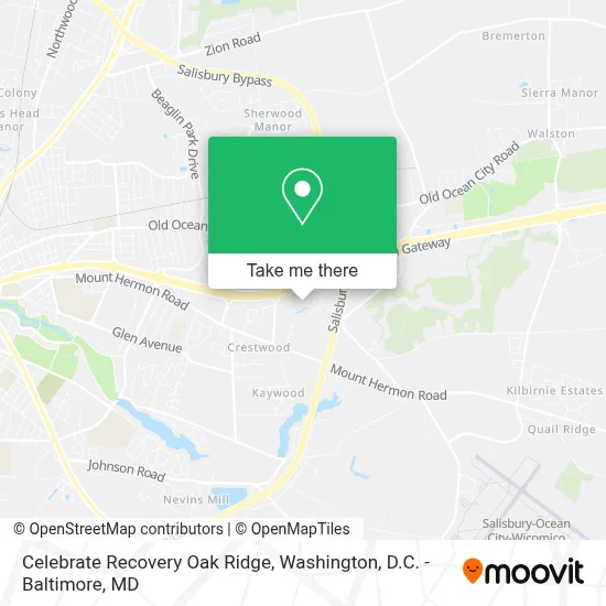 Celebrate Recovery Oak Ridge map