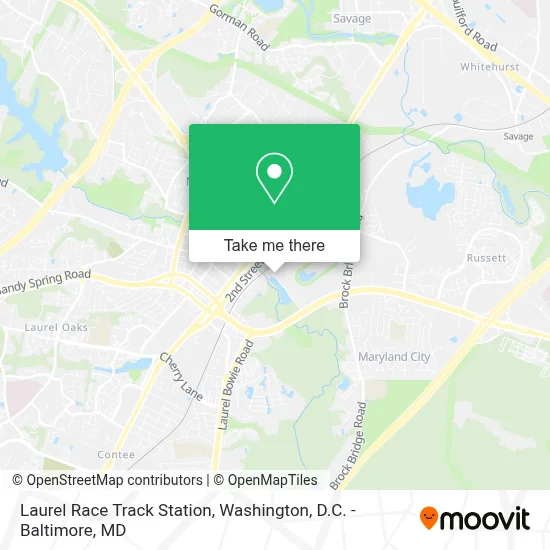 Laurel Race Track Station map