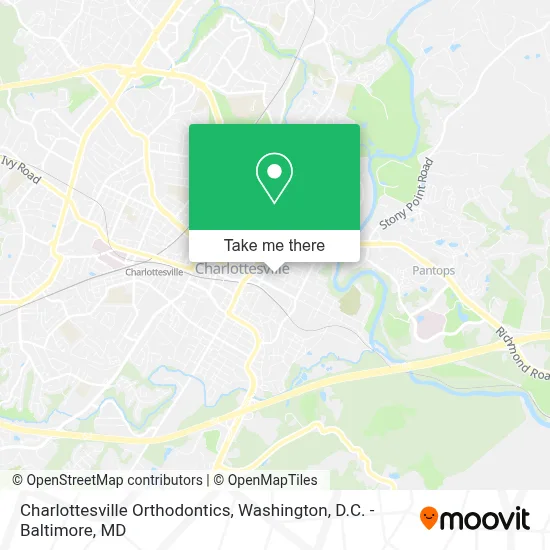 Charlottesville Orthodontics map