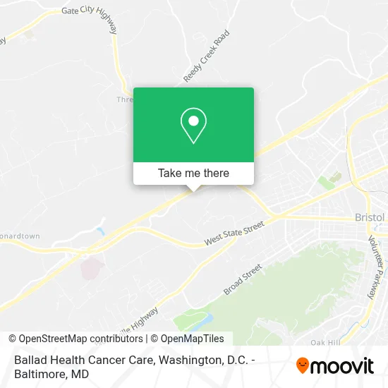 Ballad Health Cancer Care map