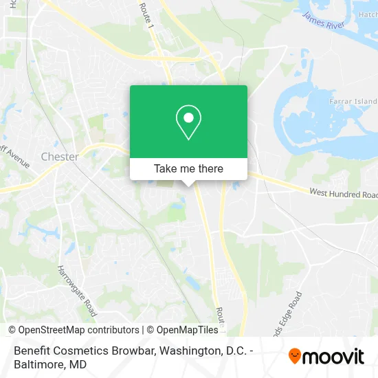 Benefit Cosmetics Browbar map