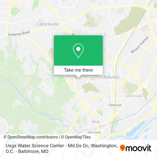 Usgs Water Science Center - Md De Dc map