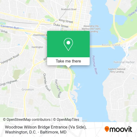 Woodrow Wilson Bridge Entrance (Va Side) map