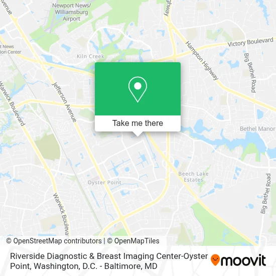 Riverside Diagnostic & Breast Imaging Center-Oyster Point map