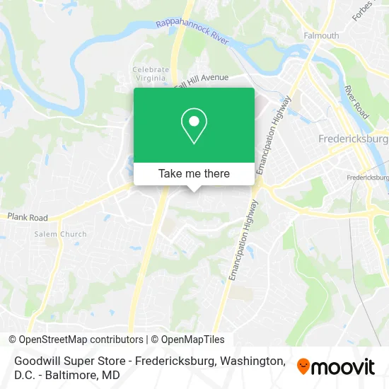 Goodwill Super Store - Fredericksburg map