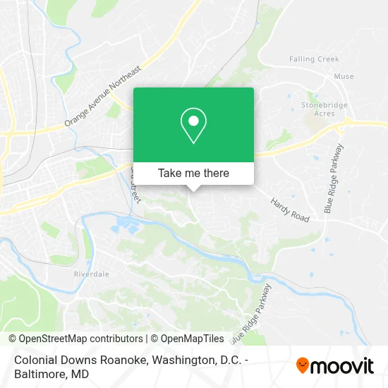 Colonial Downs Roanoke map