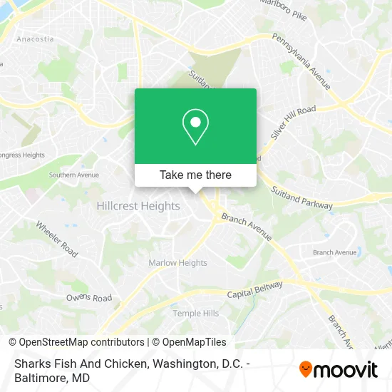 Sharks Fish And Chicken map