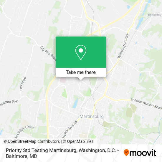 Priority Std Testing Martinsburg map