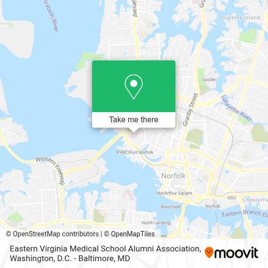 Eastern Virginia Medical School Alumni Association map